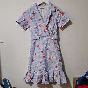 Elegant Floral Button-Down Midi Dress